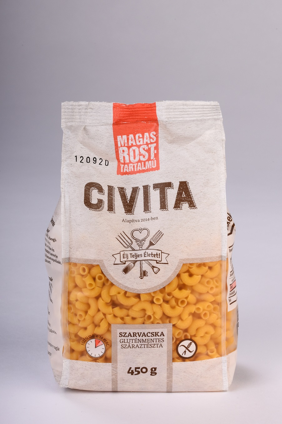 CIVITA Kukoricatészta Szarvacska magas rosttartalmú 450g